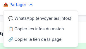 Menu de partage